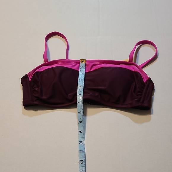 Kona Sol Women's Pink And Purple Color-block Bandeau Bikini Top Size Medium 8/10 - Picture 5 of 7